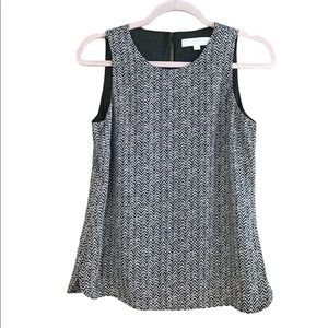 Loft Black & White Sleeveless Blouse